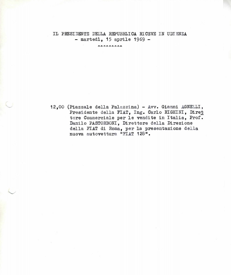 1969 04 15 prezentace Fiat 128 Italsky Prezident 
